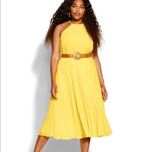 NWT City Chic Halter Pleat Midi Dress - Sugar Pink Size 18 & 24